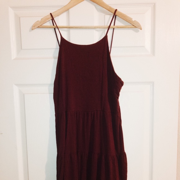 simple maroon dress